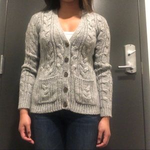 Gray knit cardigan